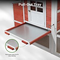 Poulailler en bois de style extérieur avec enclos en grillage extensible, bac de nettoyage intégré, résistant aux intempéries, pour poules et volailles, usage en ferme et jardin
