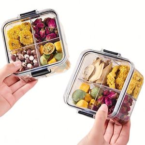 Factory Direct Wholesale Plastic Compartment Sealed Jar Flower Tea Food <b>Storage</b> <b>Box</b> Eco-Friendly <b>Stackable</b> Large Capacity Dry - Product Image 5