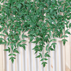 Hojas de <span class=keywords><strong>Nandina</strong></span> Artificiales Realistas al por Mayor, Ramas Decorativas de Hoja de Arce para Jardín, Adorno de Pared para Interiores, Alta Simulación Otoñal - Product Image 1