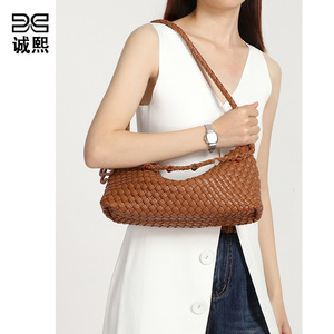 Women's Woven <b>Shoulder</b> Bag Single <b>Strap</b> Bohemian Style Handmade Letter Decoration All Seasons - Product Image 4