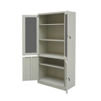 Armoire de classement de bureau moderne en métal avec porte vitrée mobile