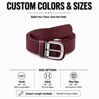Ceinture de baseball et de softball unisexe en cuir PU durable, classique et polyvalente, avec boucle à ardillon métallique réglable, pour jeunes et adultes