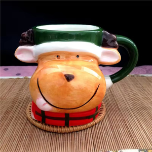 <span class=keywords><strong>Mug</strong></span> de Noël en céramique 3D <span class=keywords><strong>personnalisé</strong></span> Père Noël Gnome Renard Ours polaire Pingouin Bonhomme de neige Elfe Renard Bonhomme en pain d'épices - Product Image 2