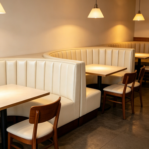 Sofá de Comedor Comercial Moderno Tapizado <span class=keywords><strong>con</strong></span> Diseño Acanalado de Lujo, Asientos de Media Luna para Restaurantes de Alta Gama - Product Image 6