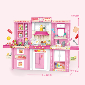 3 en 1 Barbecue Juguetes <span class=keywords><strong>Chef</strong></span> Meubles Jouets Cuisiner Nourriture Enfant Faire semblant Jouer Commode Table Ensemble Enfants Grande Cuisine Jouets pour Filles - Product Image 3