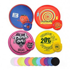 Özel Baskılı Katlanabilir Uçan Disk Yumuşak Evcil Hayvan Uçan Diski Yuvarlak Naylon El Katlanır Yelpazesi Kılıflı Promosyon Oyuncakları - Product Image 3
