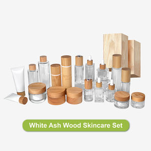 Çevre dostu 50g 30ml 100ml cam ahşap kozmetik losyon <span class=keywords><strong>Serum</strong></span> ambalaj seti boş lüks cilt bakımı krem kavanozu ve şişeler - Product Image 3