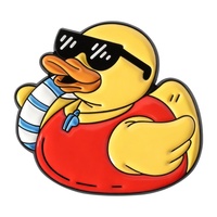 Badge en alliage drôle et mignon en forme de petit canard jaune de dessin animé, collection d'épingles à slogans et animaux, accessoires personnalisés pour tenues et sacs à dos
