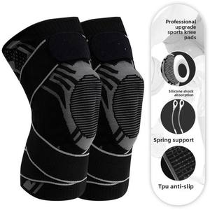 Genouillère de soutien pour le basketball avec stabilisateurs latéraux, coussinet en gel rotulien, sangle de maintien, soulagement de la douleur pour les déchirures du ménisque et le tennis - Product Image 1