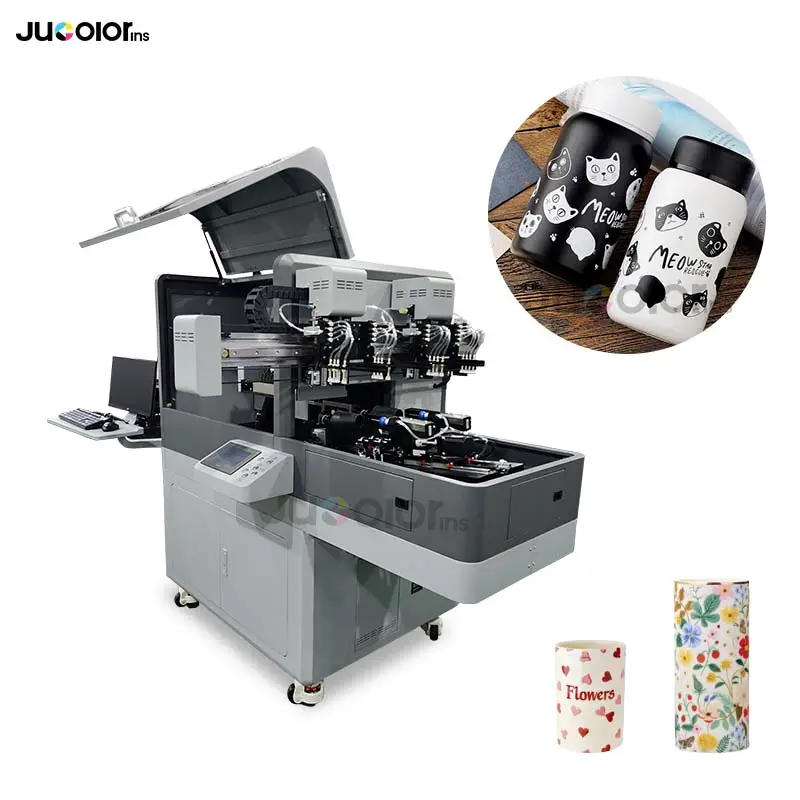 Jucolor Rotary Bottle Printer 360 Round Cylinder Printing Machine For Bottle Cup Tumbler Jar Tube