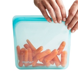 LFGB BPA Free Eco-friendly Food Grade Reusable Silicone Food Storage Bags