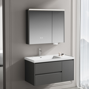 Meuble <span class=keywords><strong>de</strong></span> <span class=keywords><strong>salle</strong></span> <span class=keywords><strong>de</strong></span> <span class=keywords><strong>bain</strong></span> moderne <span class=keywords><strong>de</strong></span> luxe en bois massif <span class=keywords><strong>de</strong></span> haute qualité avec <span class=keywords><strong>lavabo</strong></span> en céramique intelligent, double tiroir et grande capacité <span class=keywords><strong>de</strong></span> rangement pour usage hôtelier - Product Image 2