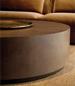 Mesa de Centro Nórdica para Sala de Estar, Modelo Graydon Shagreen, Base Redonda, Juego de Mesa de Centro para Cafetería - Product Image 3