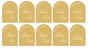 Numéros de table de mariage personnalisés en acrylique doré en forme d'arche, cartes de placement en acrylique, numéros de table pour réception de mariage à l'hôtel - Product Image 2