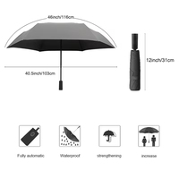 Parapluie pliant en trois sections de 23 pouces en tissu pongé, imperméable, anti-UV, ouverture automatique, haute qualité, portable et compact, idéal pour cadeaux d'affaires