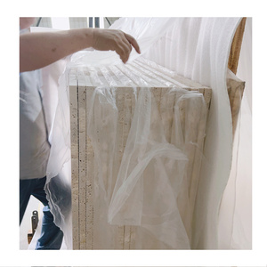 Hiện đại màu be travertine Chậu hoa trồng tùy chỉnh hình vuông vườn trang trí nội thất đánh bóng kết thúc cho khách sạn - Product Image 6