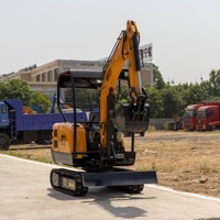 Excavator Mini Kompak Hidrolik untuk Perataan Tanah dan Pemasangan Pipa, Excavator Crawler 2.2 Ton Mesin Penggali untuk Dijual