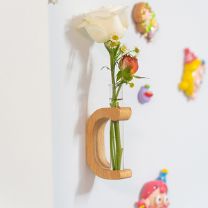 <span class=keywords><strong>Vase</strong></span> de propagation magnétique en verre, pot de fleurs en hêtre et noyer, système hydroponique, décoration moderne et minimaliste pour la maison, écologique, Pioneera - Product Image 1