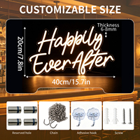 Enseigne néon LED avec panneau acrylique, lumière néon USB, enseigne murale néon pour réception de mariage, fête prénuptiale, chambre à coucher, café, décoration murale