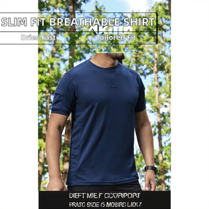 Camiseta de algodón grueso de corte ajustado para hombre, cuello redondo, manga corta, estilo casual urbano, logotipo personalizado frontal, 240g - Product Image 2