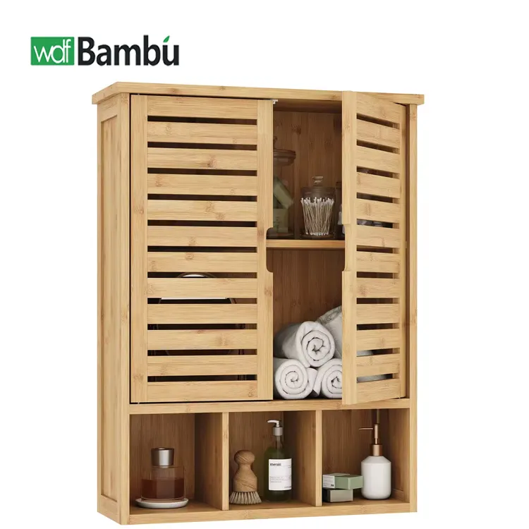 Küche Universal Hutch Cabinet Multifunktions-Aufbewahrung Dolap Decoration Vitrine für Wohnzimmer Bambus schrank