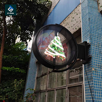 Shuntai 3d hologramme publicité boîtes à lumière extérieur tenture murale signe rond en aluminium acrylique boîte à lumière signe signe rond