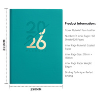 Carnet A5 personnalisé 2026 avec logo, agenda quotidien, journal, carnet avec couverture en cuir