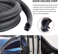 Bande de protection de porte en acier découpé et soudé en forme de U, joint de protection contre les intempéries pour porte de bus/camping-car, côté/haut, écologique, noir