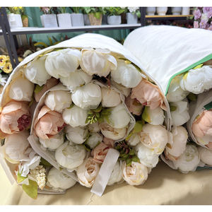 Customized Handmade Silk Roll up <b>Artificial</b> Peony Rose <b>Flower</b> <b>Wall</b> Backdrop 8ft X 8ft for Autumn Colors Event Decoration - Product Image 6