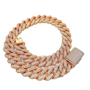 Maßgefertigte Diamantentest-geprüfte VVS Moissanit Sterling Silber Drittanbieter-Zertifizierte Kubanische Gliederkette 6mm-24mm Hip-Hop Halskette für Männer - Product Image 5