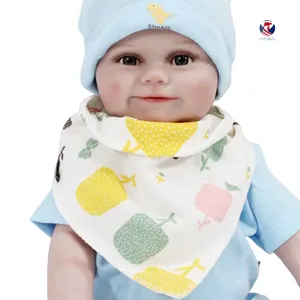 Полотенце-слюнявчик для малышей, мягкий 100% хлопковый треугольный шарф