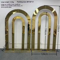 Support de ballons arqué double électroplaqué, nouveau et populaire, pour mariage, en métal élégant et écologique, 190 cm, pour décoration d'événements