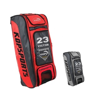 2021 KOP SPORTS Custom Waterproof Scarlet <strong>Red</strong> Largest Wheeled Baseball Bag With Shelves System - Product Image 1