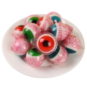 Nouvelles bonbons gélifiés halal Big 18G en forme d'œil, saveur fruitée, bonbons gélifiés éclatants en forme d'œil de pavot, fournisseur de bonbons - Product Image 1
