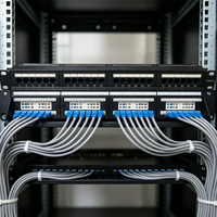 Panel Patch Cat6 UTP Modular 24 Port 19 Inch Rack Mount yang Dapat Dikustomisasi 1U Rack Input Optik