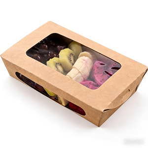 Anpassbare Logo-Verpackungsboxen für Fast Food zum Mitnehmen, Bento-Boxen für Salate und Brathähnchen mit Fenster, Einweg-Kraftpapierboxen - Product Image 2