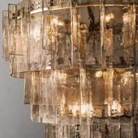 Applique murale LED en laiton et verre cristal, design moderne, luxe, sur mesure, pour villa, hôtel, chambre et salon