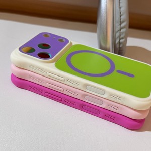 เคสโทรศัพท์แฟชั่นสีนีออนแบบ Color-Block วัสดุ TPU+PC สำหรับ 18/17/16/15 Pro Max ป้องกันแรงกระแทก พร้อม Air Cushion รองรับการชาร์จไร้สาย - Product Image 3