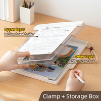 Organizador de Documentos A4 de Plástico PP Moderno, Caja de Almacenamiento de Papel para Pruebas, Caja de Almacenamiento de Archivos de Oficina de Forma Rectangular