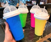 Machine à crème glacée en silicone à congélation rapide Tasse à presser Diy Maison Durable Refroidissement rapide Tasses à neige fondue Bouteille de milkshake Tasse à smoothie