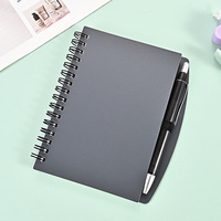 Carnet ligné A5 A6 personnalisé avec logo, couverture givrée, reliure spirale, avec boucle pour stylo, fournitures de bureau et scolaires en gros