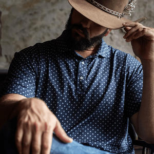 Erkekler için yüksek kalite <span class=keywords><strong>Polo</strong></span> gömlekler hızlı kuru atletik ince yükseklik esneklik Vintage baskı Golf erkekler gömlek - Product Image 2