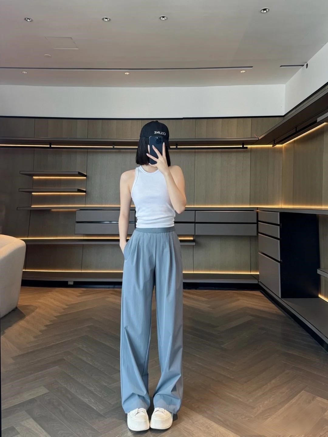 Women's Custom Front Logo Sports Yoga Pants-Quick-Dry Breathable Anti-Bacterial Seamless Elastic Waist Fashion Gym Wear