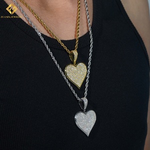 Pendentif Unisexe en Argent 925 Plaqué Or, Certifié GRA, avec Moissanite Cœur Iced Out Style Hip Hop – Expédition Rapide, Stock Local - Product Image 6