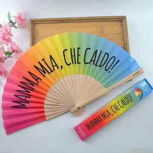 Abanico Plegable de Bambú de Alta Calidad, Personalizado, con Hermosa Decoración de Flores Pintadas, Recuerdo con Bolsa - Product Image 1