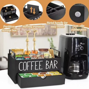 Boîte de rangement pour dosettes de café avec compartiments, grande capacité, sans couvercle, couleur unie, pour le bureau et la maison - Product Image 4