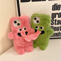 Casing Ponsel Kartun Lucu untuk Pasangan, Lidah Boneka untuk IPhone 17 16 15 14 13 11 12 Pro Max, Casing Lembut Anti Benturan untuk Musim Dingin dan Gugur