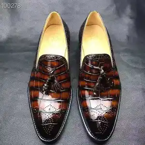 Роскошные мужские кожаные туфли Goodyear, офисные модные туфли из крокодиловой кожи 2023, мужские вечерние туфли из крокодиловой кожи