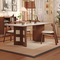 Table à manger rectangulaire de style médiéval, en dalle de pierre antique, assemblée, pour restaurant, mobilier de salle à manger, nouveau style 2026