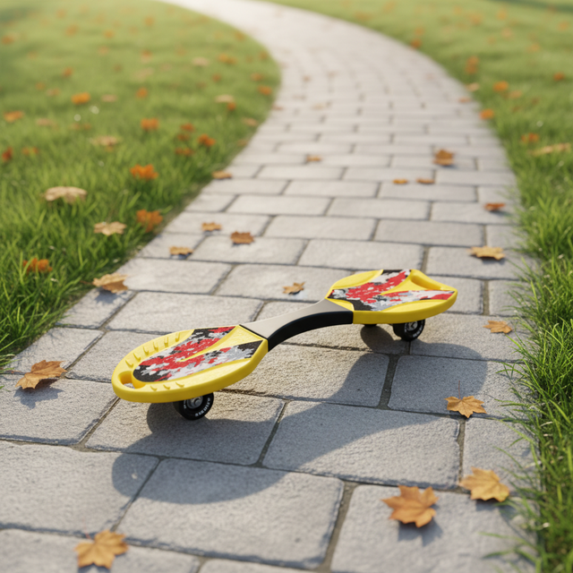 2-Wheel Anti-Rocking Foot Brake Kick Scooter/Waveboard for Kids Boys & Girls Beginners & Teens PU Material Swing Twist Scooter